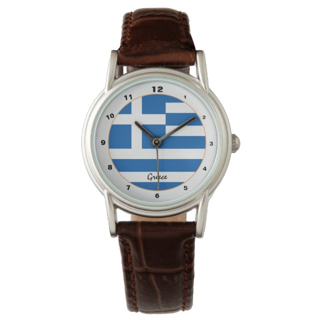 Griechische Flag & Griechenland trendige Mode / De Armbanduhr (Vorderseite)