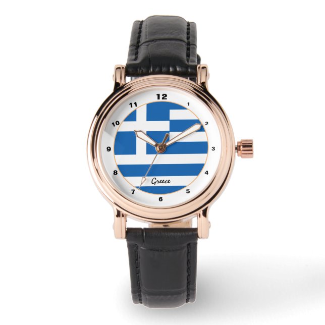 Griechische Flag & Griechenland trendige Mode / De Armbanduhr (Vorderseite)