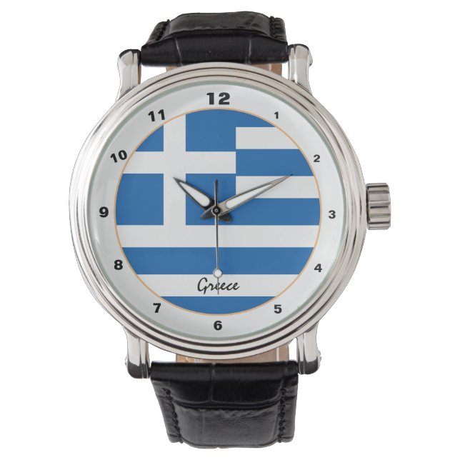 Griechische Flag & Griechenland trendige Mode / De Armbanduhr (Vorderseite)