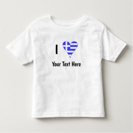 Griechische Flag Herz Liebe Personalisiert Kleinkind T-shirt
