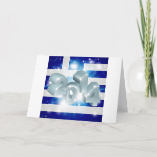 griechische Flagge 2014 Feiertagskarte