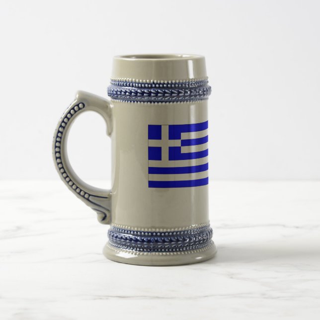Griechische Flagge Bierglas (Links)