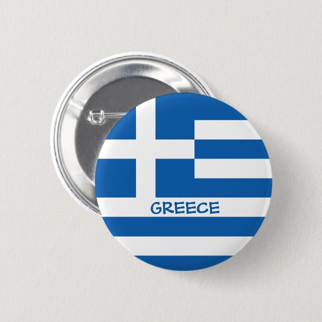 Griechische Flagge Button (Vorne & Hinten)