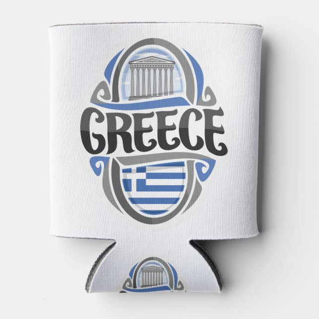 Griechische Flagge Dosenkühler (Vorderseite)
