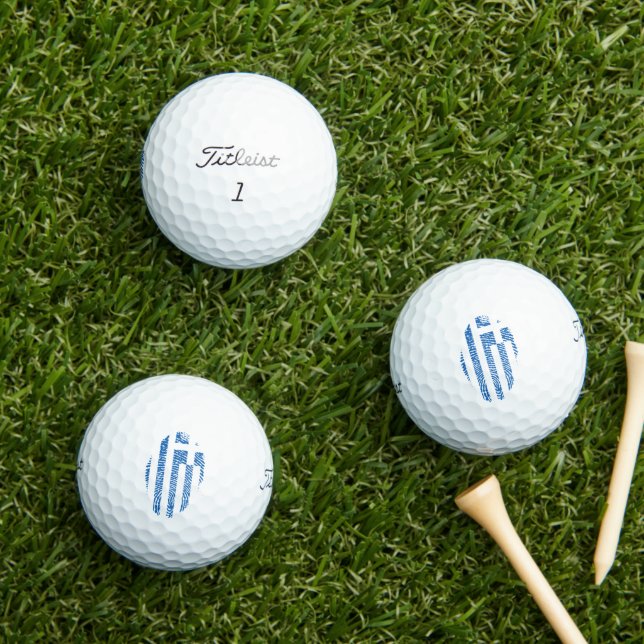Griechische Flagge Fingerprint 12 Pack Titlist Gol Golfball (Insitu Gras)