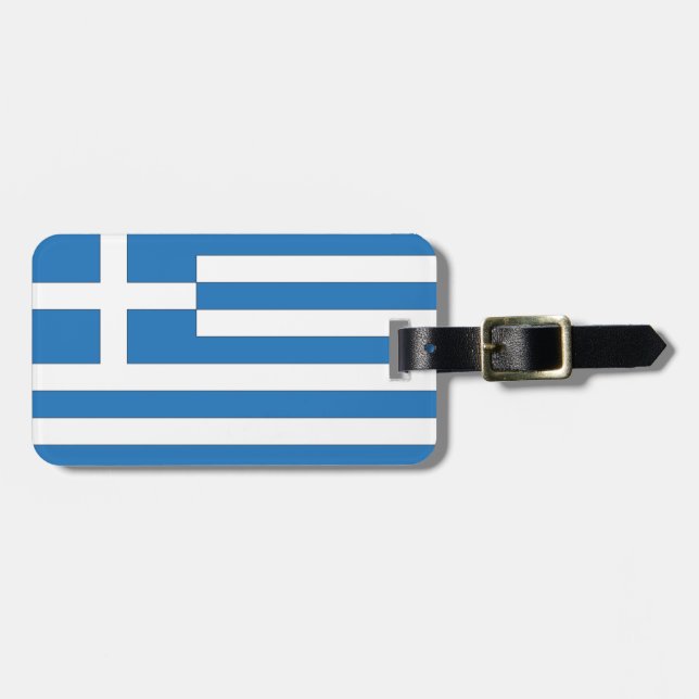 Griechische Flagge, Flagge Griechenlands Gepäckanhänger (Vorderseite horizontal)