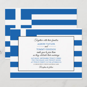 Griechische Flagge, Flagge Griechenlands Hochzeit Einladung