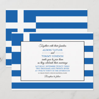 Griechische Flagge, Flagge Griechenlands Hochzeit Einladung
