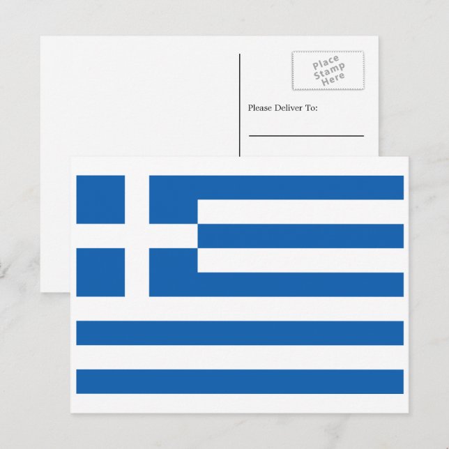 Griechische Flagge, Flagge Griechenlands Postkarte (Vorne/Hinten)