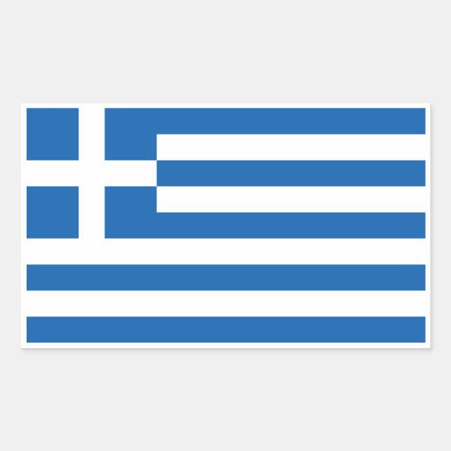 Griechische Flagge, Flagge Griechenlands Rechteckiger Aufkleber (Vorderseite)