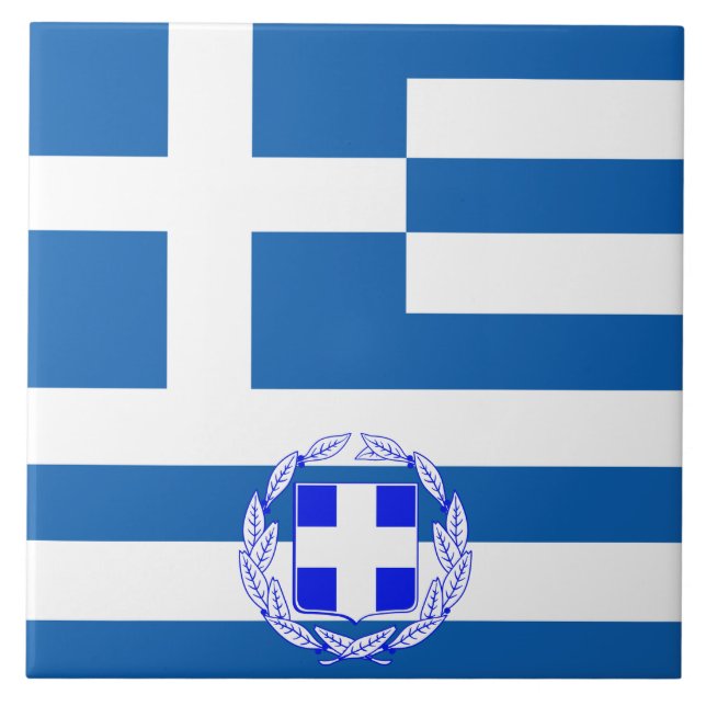 Griechische Flagge Fliese (Vorderseite)