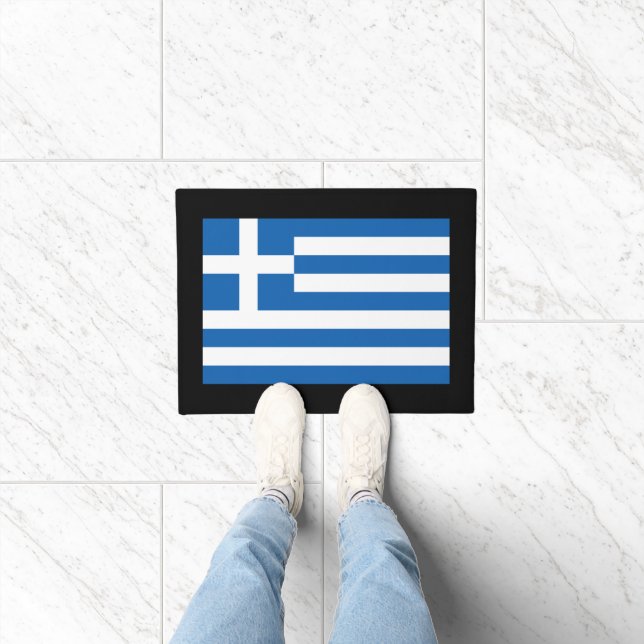 griechische Flagge für Zuhause oder Unternehmen Fußmatte (Indoor)
