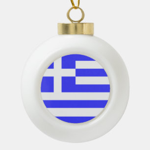 Griechische Flagge Gesamt Keramik Kugel-Ornament