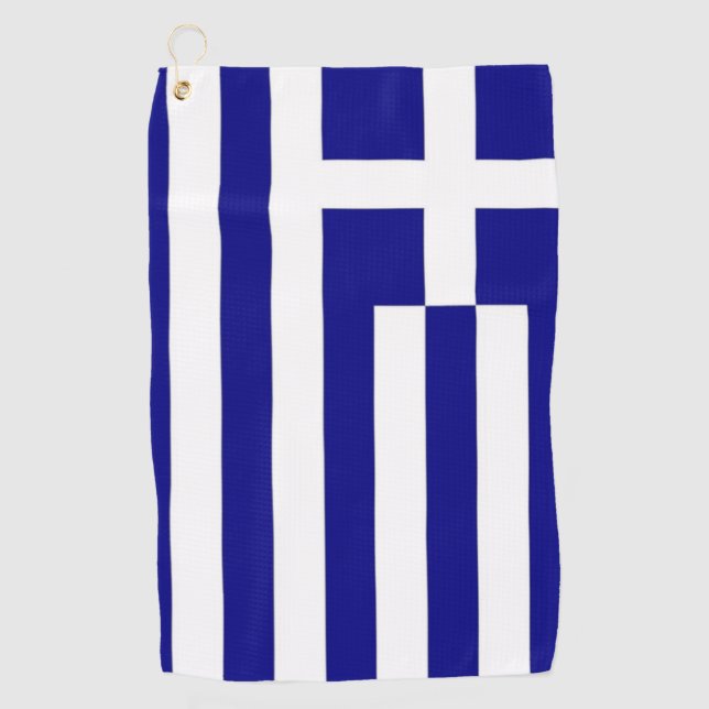 Griechische Flagge Golf Handtuch (Vorderseite)