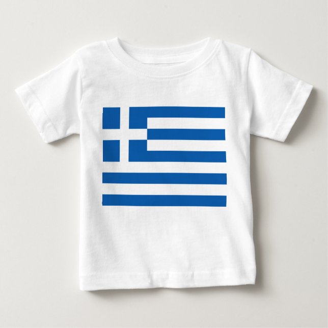 Griechische Flagge (Griechenland) Baby T-shirt (Vorderseite)