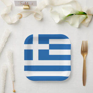 Griechische Flagge Griechenland Blau Weiß Papier S Pappteller