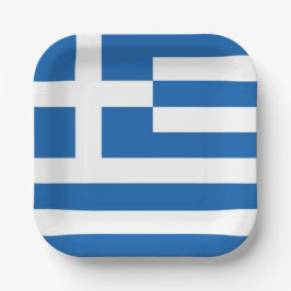 Griechische Flagge Griechenland Blaues Weißbuch Ne Pappteller