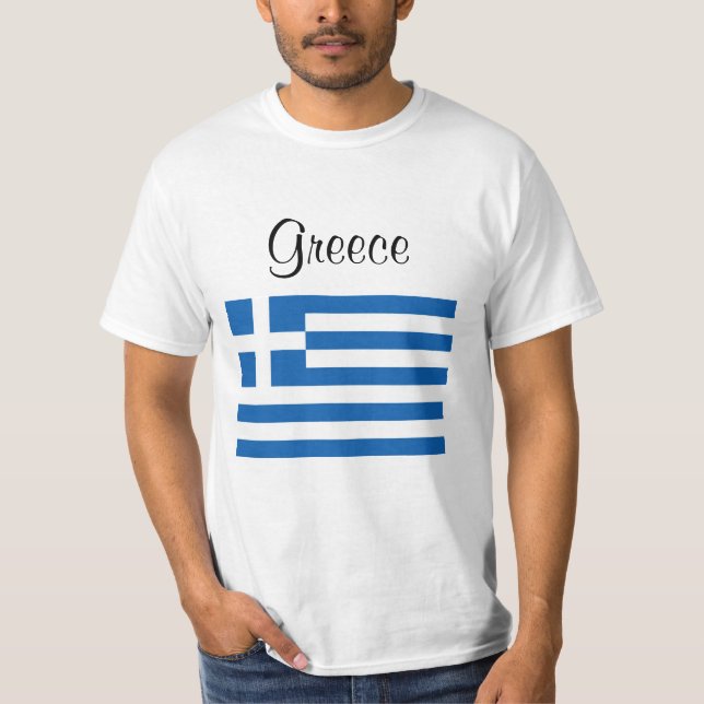 Griechische Flagge Griechenland Individuelle Name T-Shirt (Vorderseite)
