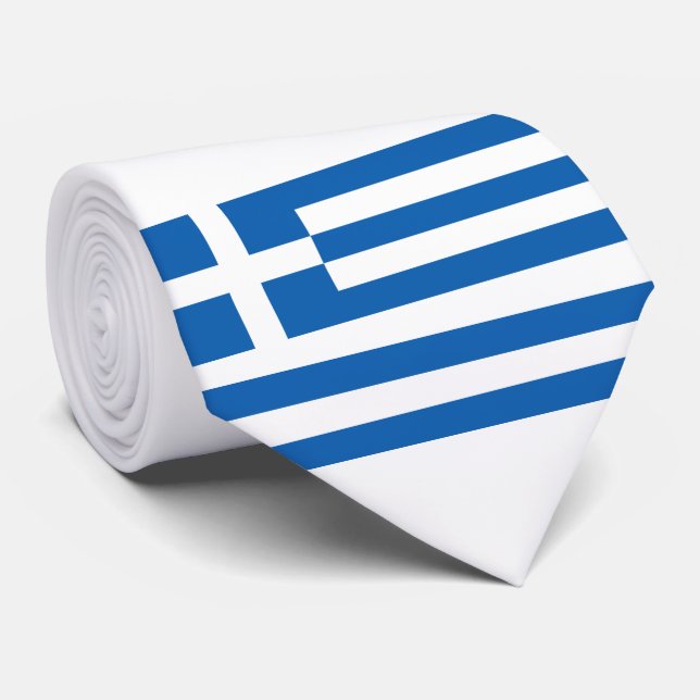 Griechische Flagge (Griechenland) Krawatte (Gerollt)