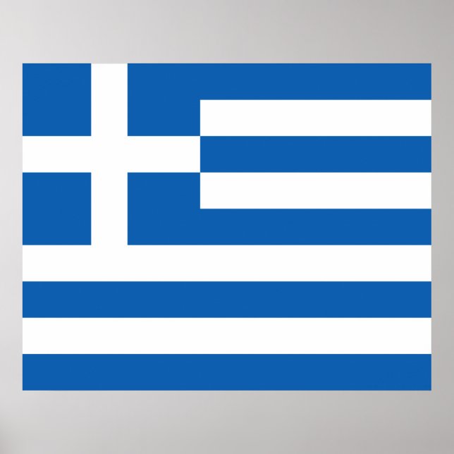 Griechische Flagge (Griechenland) Poster (Vorne)