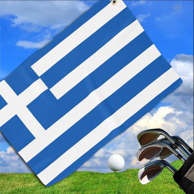 Griechische Flagge / Griechenland - Reisen, Urlaub Golfhandtuch (Von Creator hochgeladen)