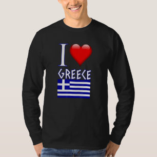 Griechische Flagge I Liebe Griechenland Antikes Sc T-Shirt