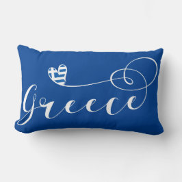 Griechische Flagge im Herzen Griechenlands Lendenkissen