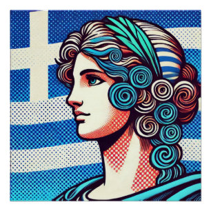 griechische Flagge Poster