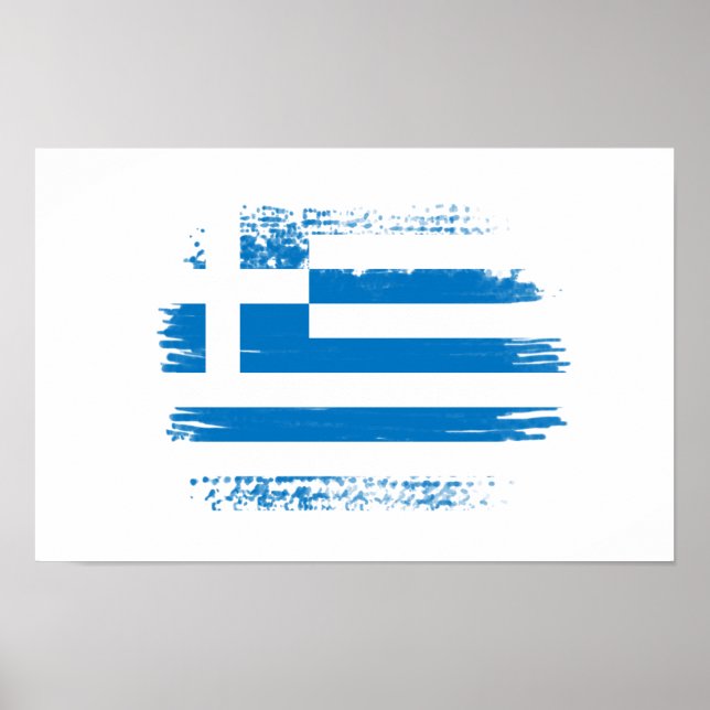 griechische Flagge Poster (Vorne)