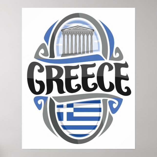 Griechische Flagge Poster (Vorne)