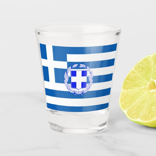Griechische Flagge Schnapsglas (Vorderseite)