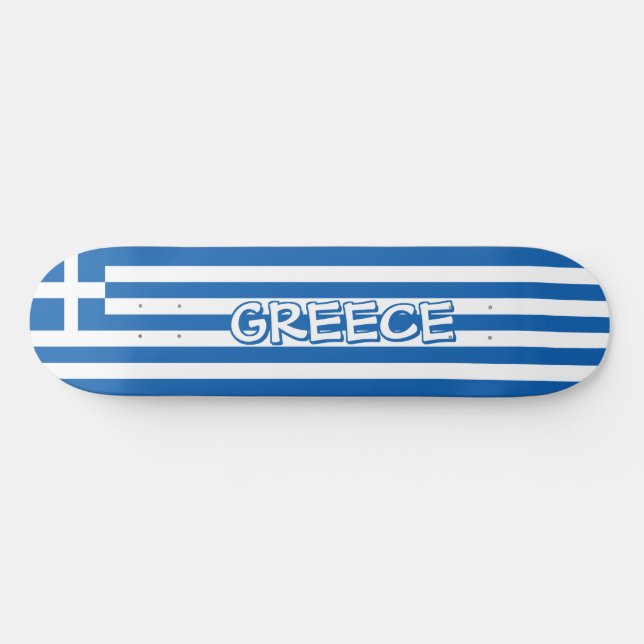 Griechische Flagge Skateboard (Horizontal)