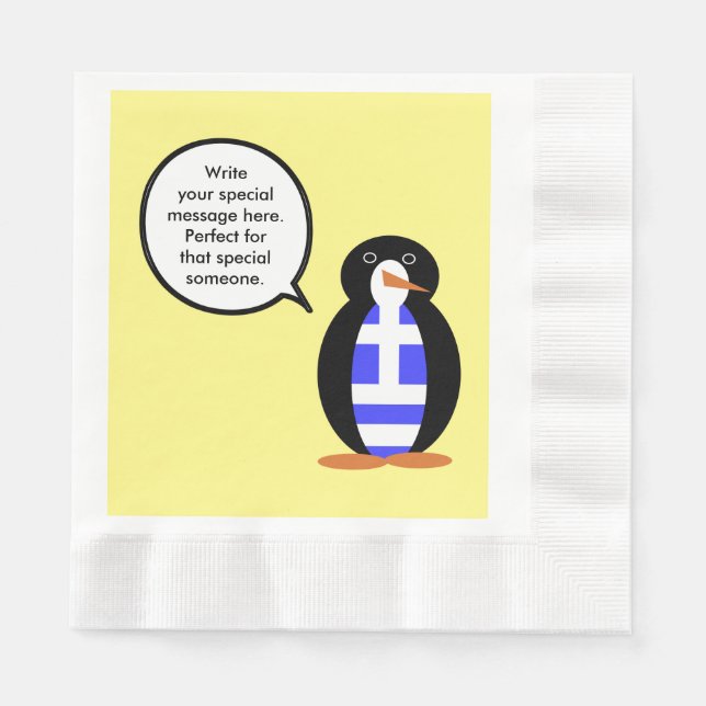 Griechische Flagge - Vortrag von Penguin Personali Serviette (Vorderseite)