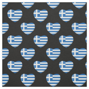 Griechische Flaggen-Herz-Muster Stoff