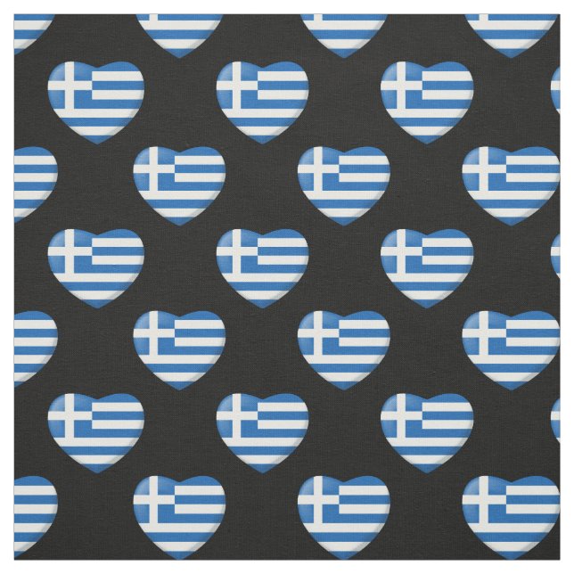 Griechische Flaggen-Herz-Muster Stoff (Muster)