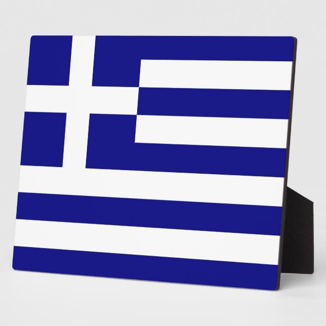 Griechische Flaggenebene Fotoplatte (Seite)