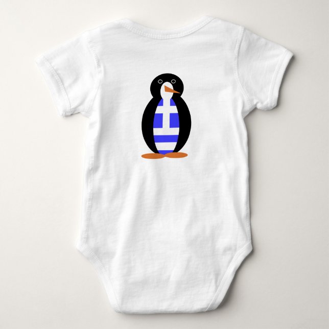 Griechische Flaggenpinguin Baby Strampler (Rückseite)