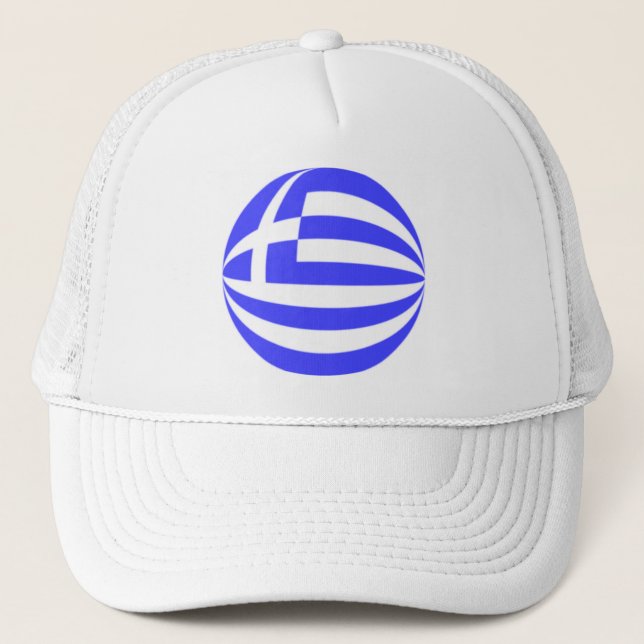 Griechische Flaggenregion Truckerkappe (Vorderseite)