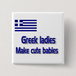 Griechische Frauen machen niedliche Babys Button
