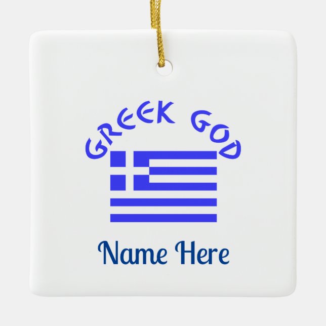 Griechische Gotteflagge Personalisiert Keramikornament (Vorderseite)