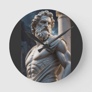 Griechische Götterstatue Tasse - Zeus Marmorbüste Runde Wanduhr