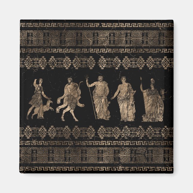 Griechische Gottheiten und Mäander Magnet (Vorne)