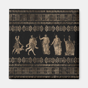 Griechische Gottheiten und Mäander-Schlüsselverz Magnet