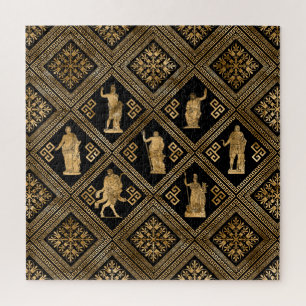 Griechische Gottheiten und Meander-Schlüsseldekora Puzzle