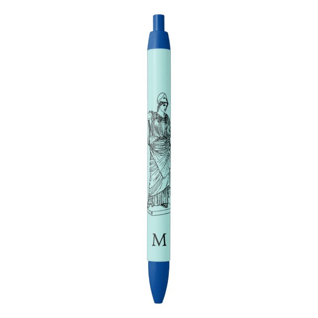 Griechische Göttin Athena & Monogram Pen Kugelschreiber (Vorderseite Vertikal)