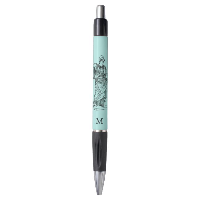 Griechische Göttin Athena & Monogram Pen Kugelschreiber (Vorderseite Vertikal)
