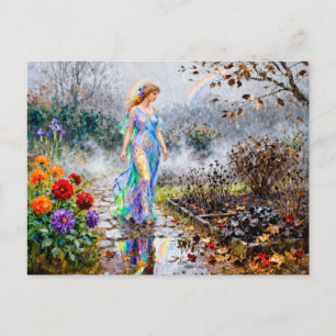 Griechische Göttin Iris Novemberregen Postkarte