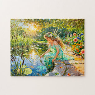 Griechische Göttin Naiade Gartenteich Puzzle