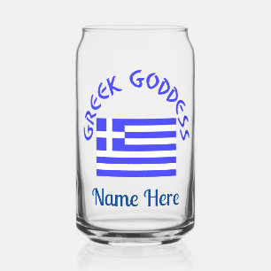 Griechische Göttin und Flagge Griechenlands Person Dosenglas