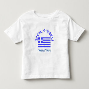 Griechische Göttin und Flagge Griechenlands Person Kleinkind T-shirt